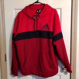 Men's Adidas Hoodie. Red/black/maroon x-large